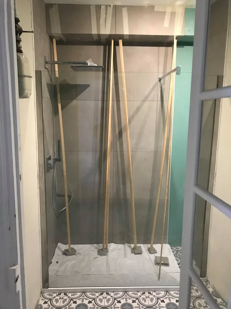 Mise en place de la douche